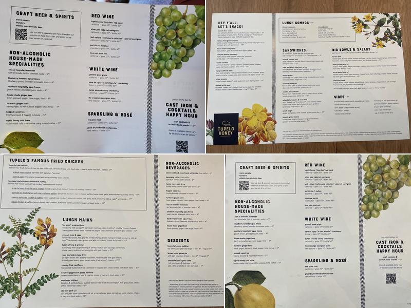 Tupelo Honey Southern Kitchen & Bar Menu