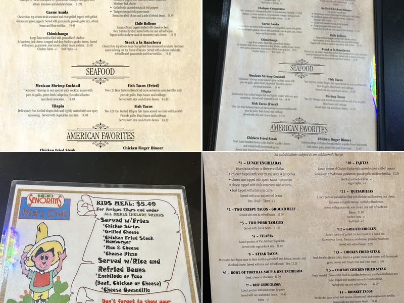 Two Senoritas Restaurant & Cantina Menu