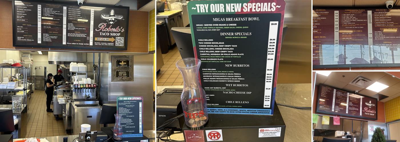 Roberto’s Taco Shop Lubbock, TX Menu
