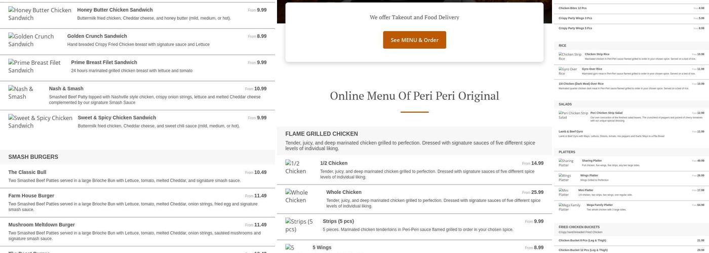 Peri Peri Original Menu