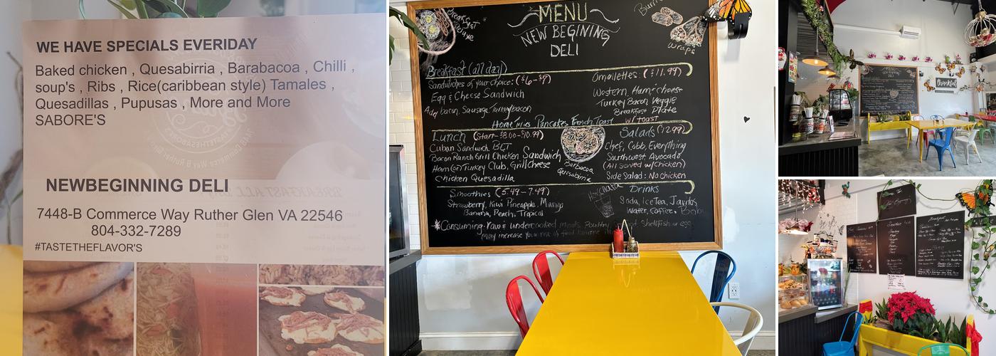 New Beginning Deli Menu