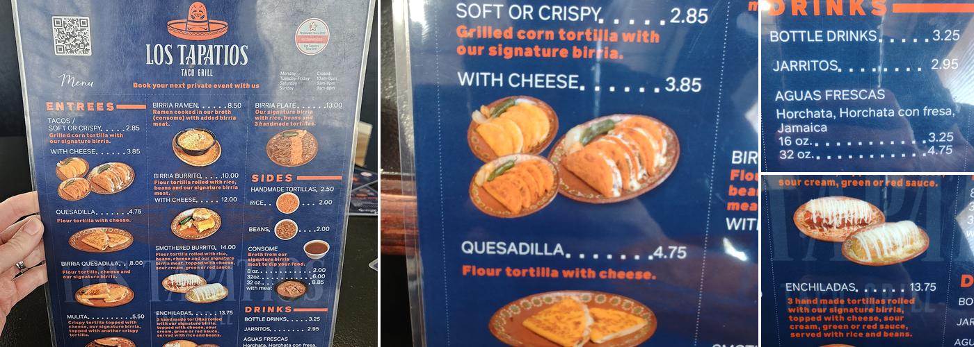 Los Tapatios Taco Grill - West Valley Menu