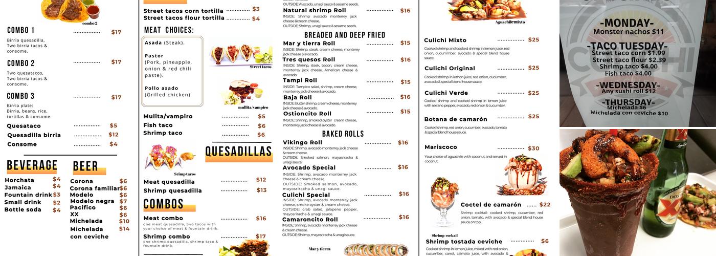 Culichi Kitchen Menu