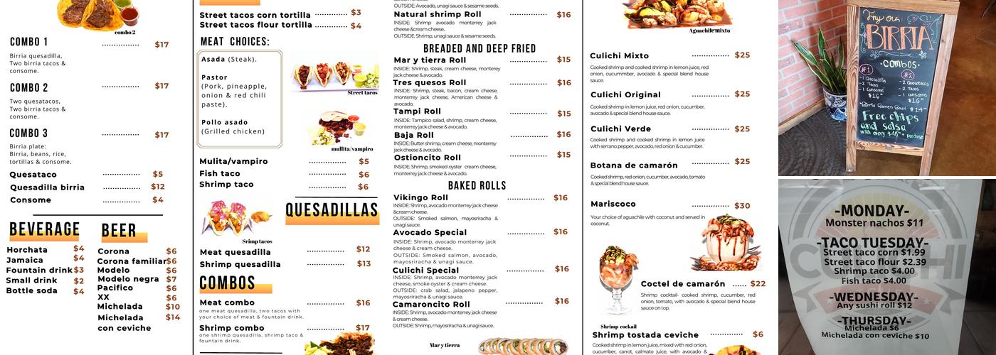 Culichi Kitchen Menu