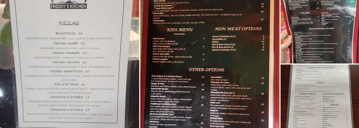 Freddy's Kitchen Menu