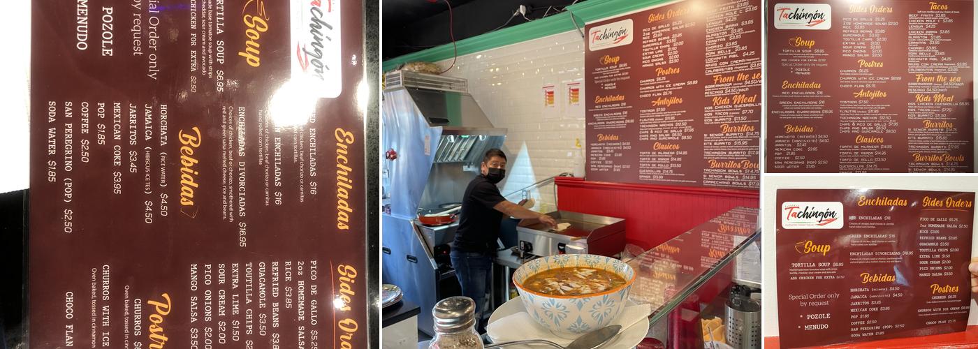 Tachingón Menu