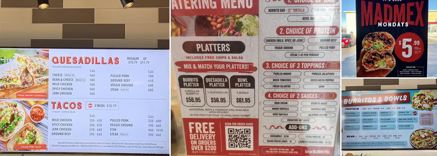 barBURRITO Menu