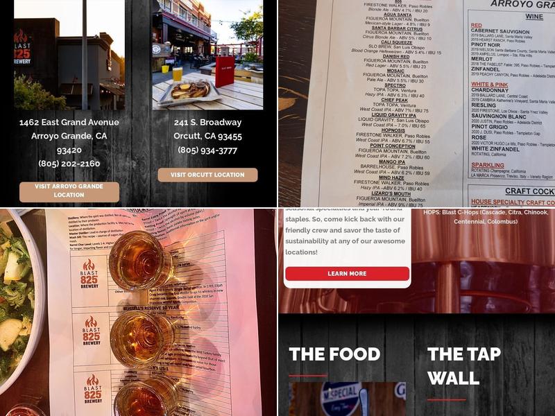 Blast 825 Brewery Menu