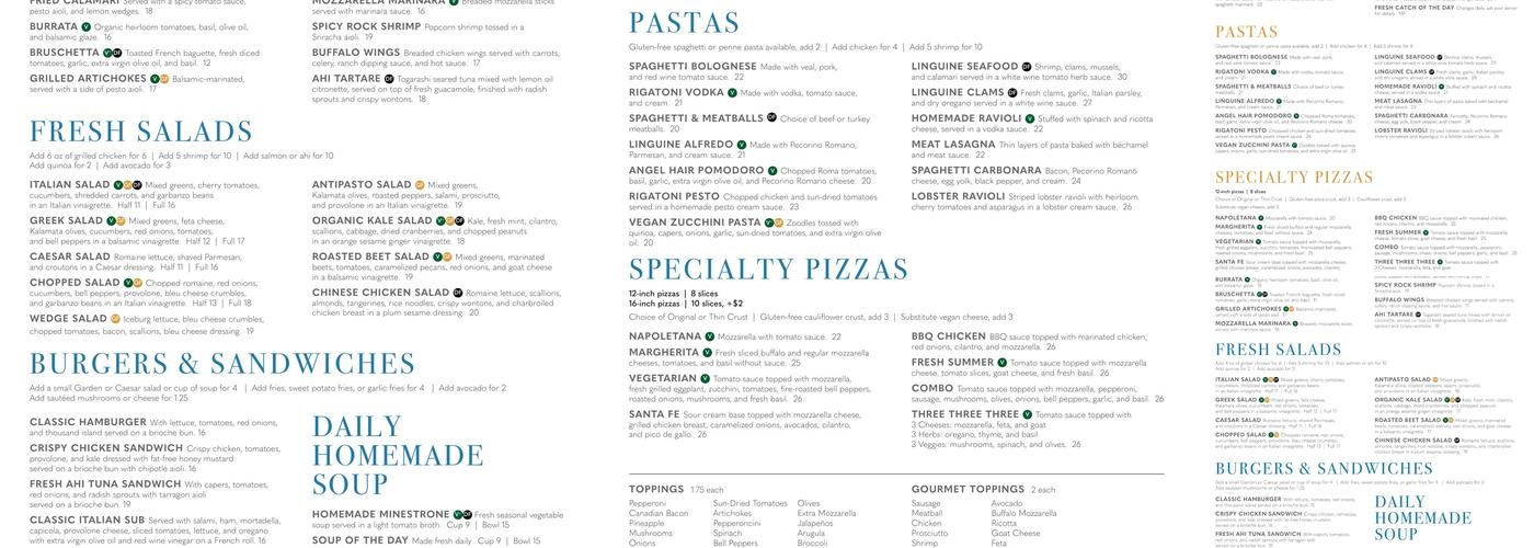 Spruzzo Restaurant & Bar Menu