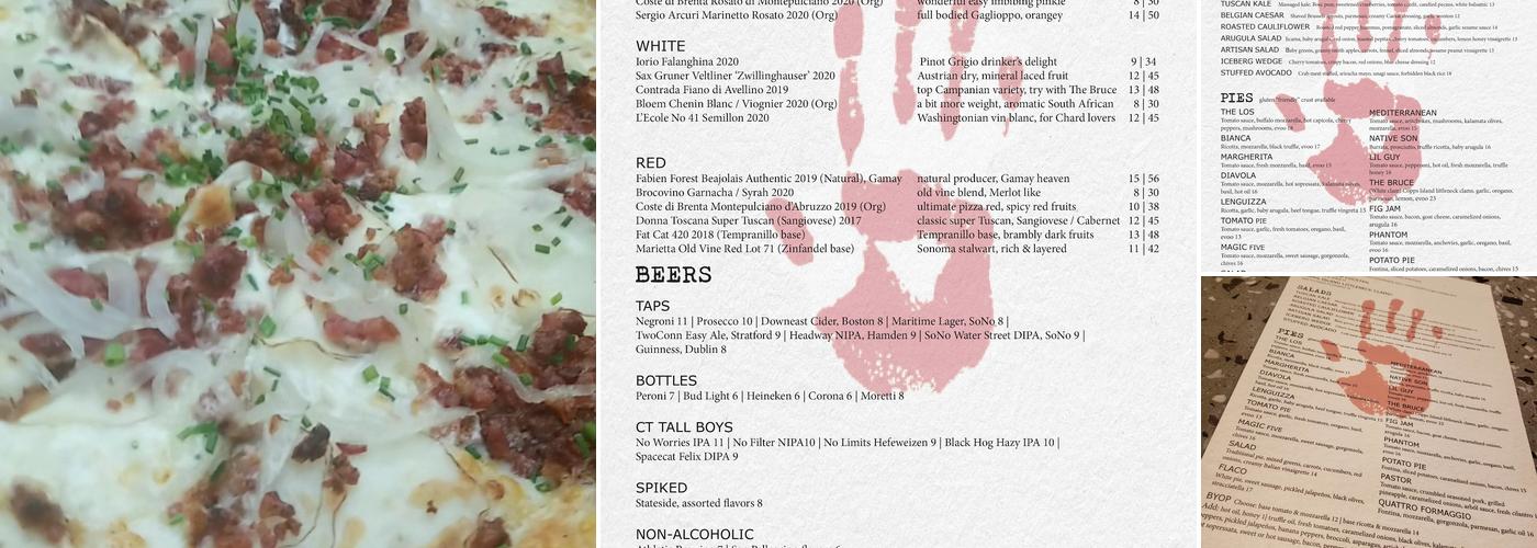 Magic 5 Pie Co. Menu