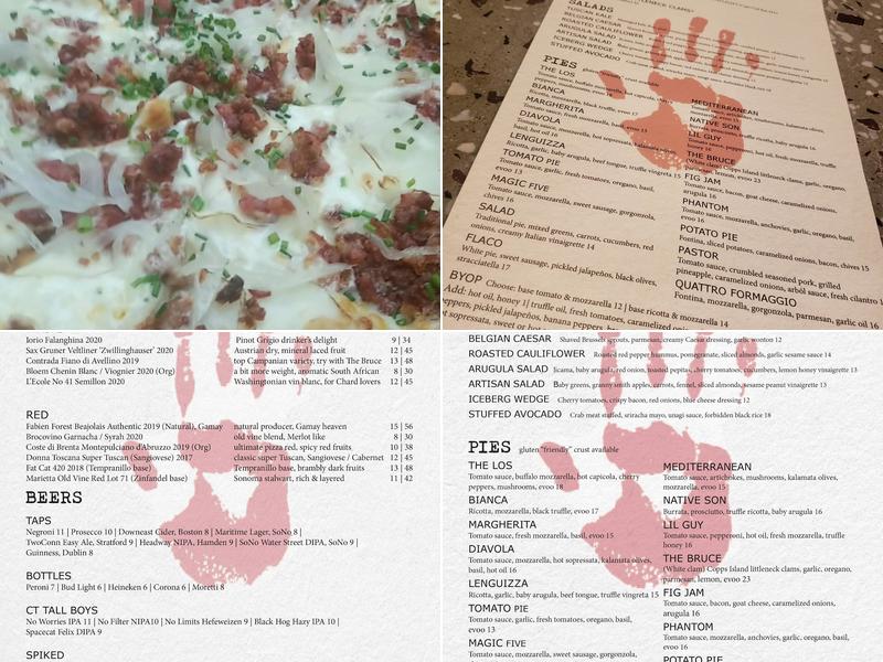 Magic 5 Pie Co. Menu