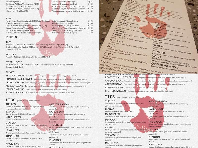 Magic 5 Pie Co. Menu