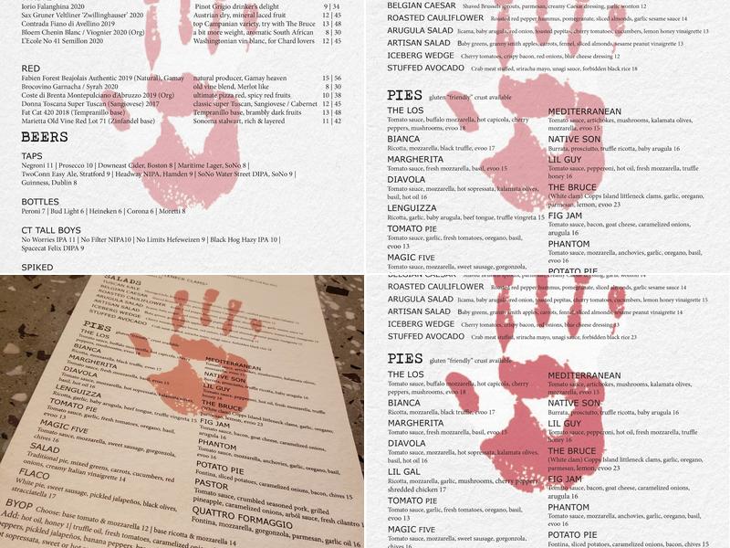 Magic 5 Pie Co. Menu