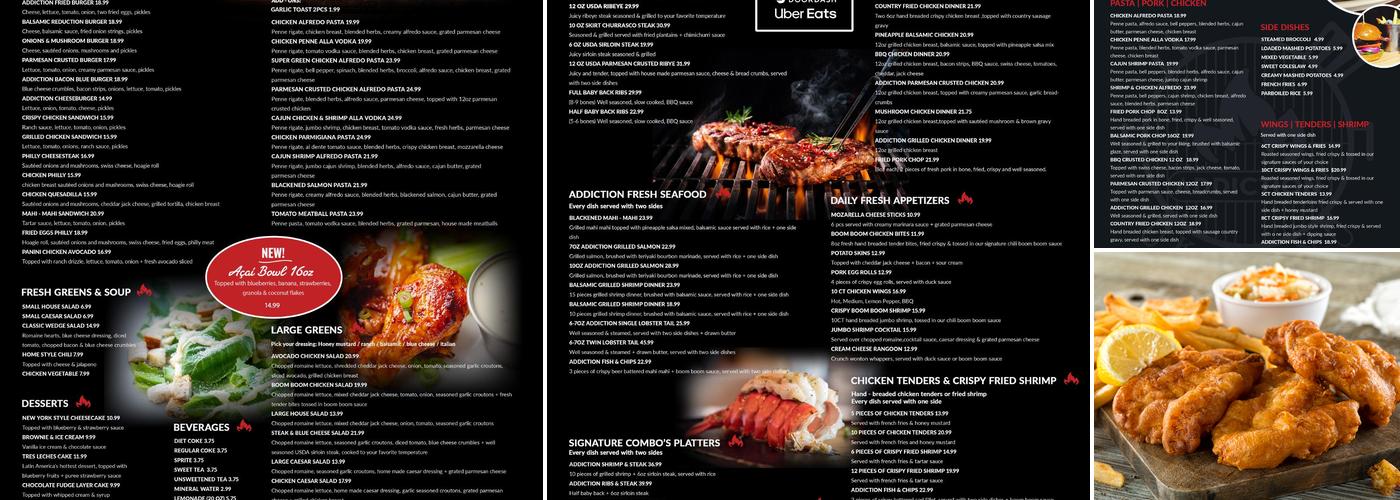 Addiction Kitchen Menu