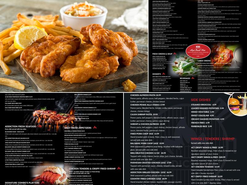 Addiction Kitchen Menu