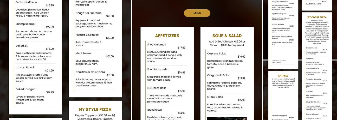 Dough Bar Restaurant Menu