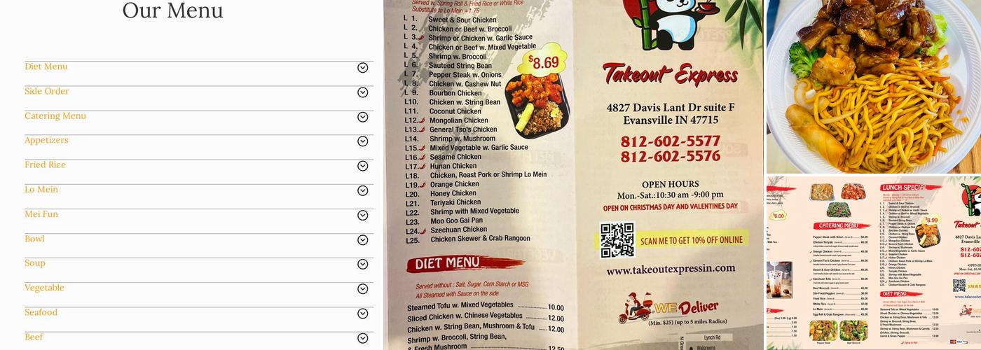 Takeout express Menu