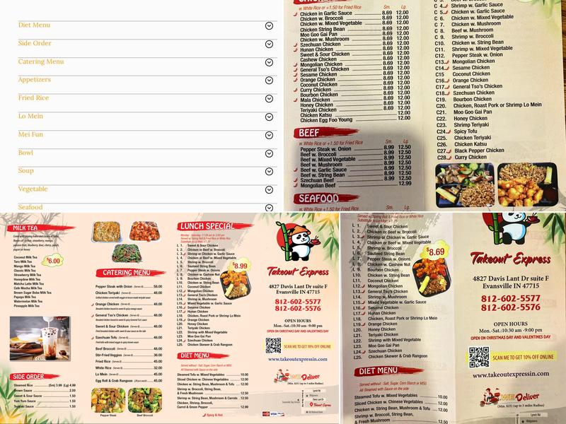 Takeout express Menu