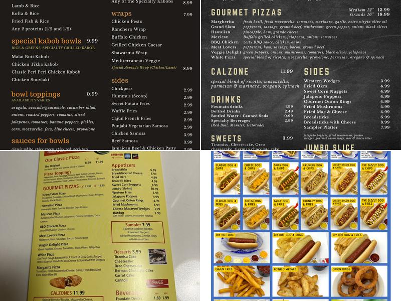 Sizzlys Hot Dogs Menu