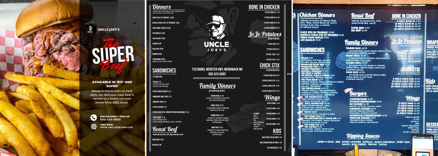 Uncle Joeys Menu