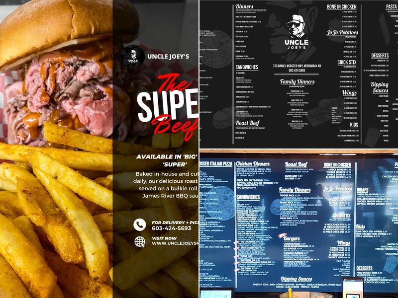 Uncle Joeys Menu