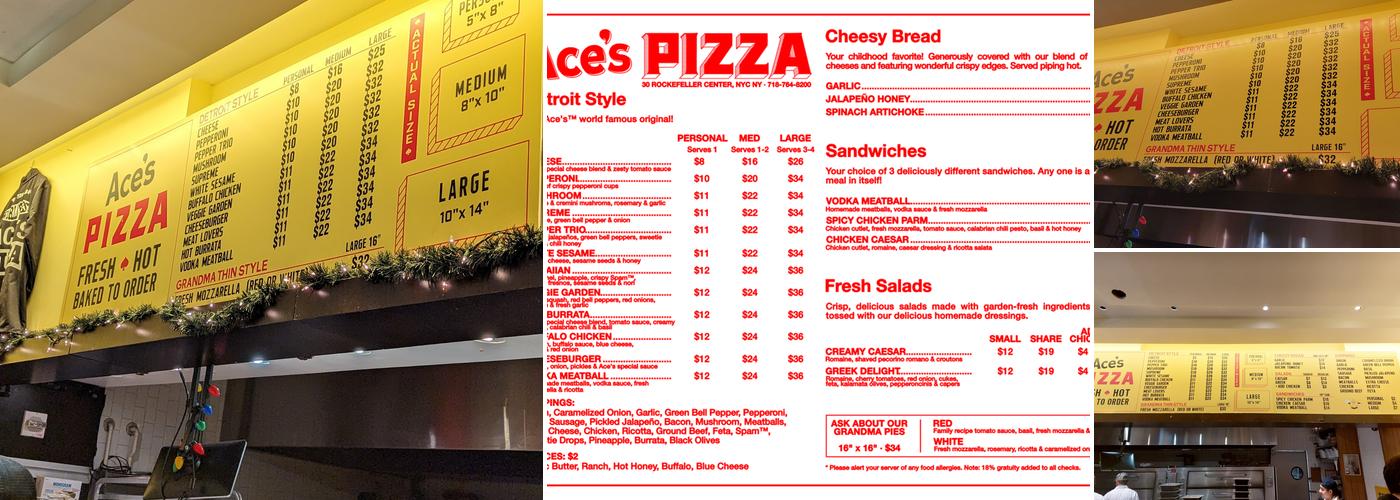 Ace's Pizza Menu