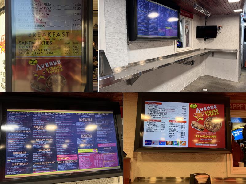 Avenue Steaks & Pizza Menu