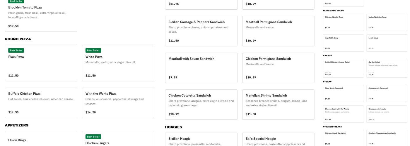 Sal's Italian Deli Menu