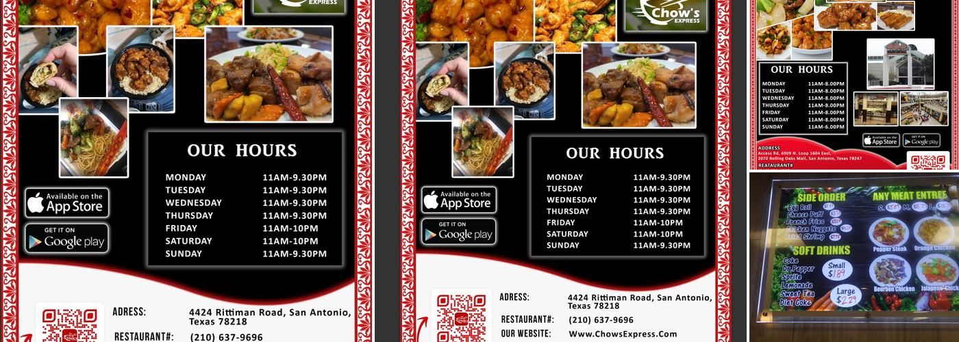Chow’s Express Menu
