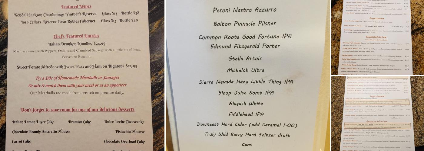 DeNatale's Menu