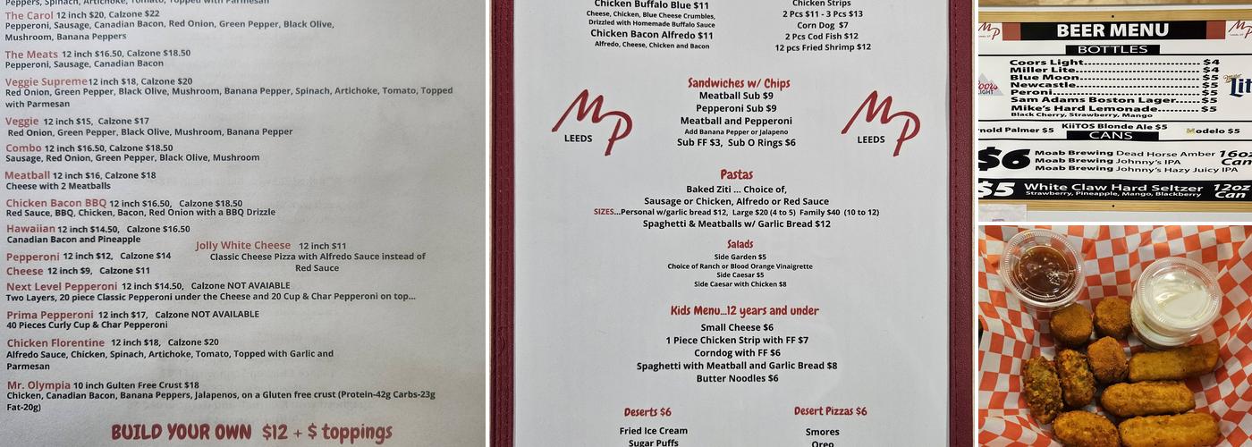 Mainly Pizza Menu