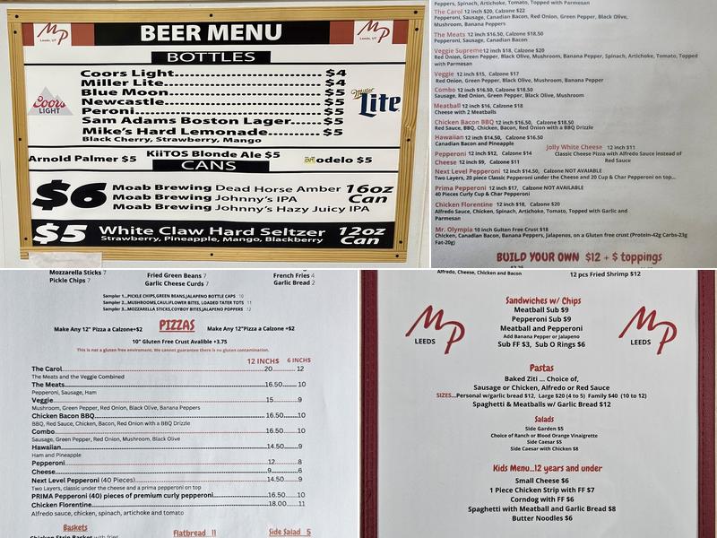Mainly Pizza Menu