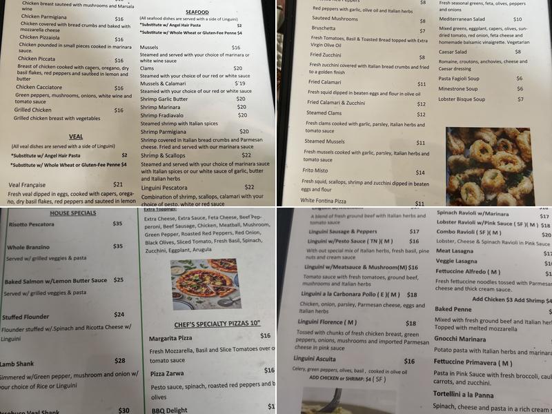 Pines of Florence Menu