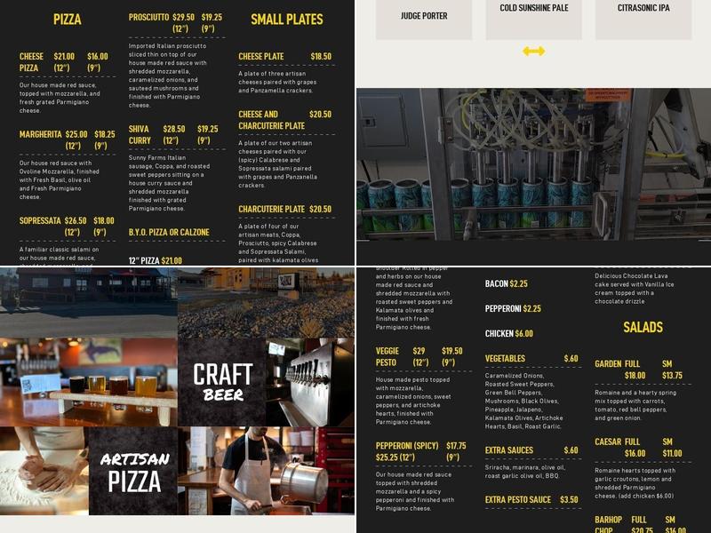 Barhop Artisan Pizza Sequim Menu