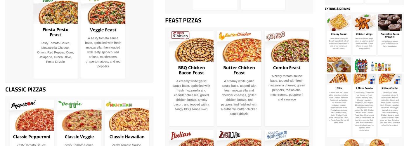 Freshslice Pizza Menu