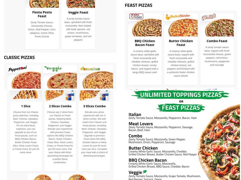 Freshslice Pizza Menu