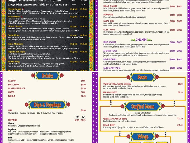 Pizza Karachi Menu