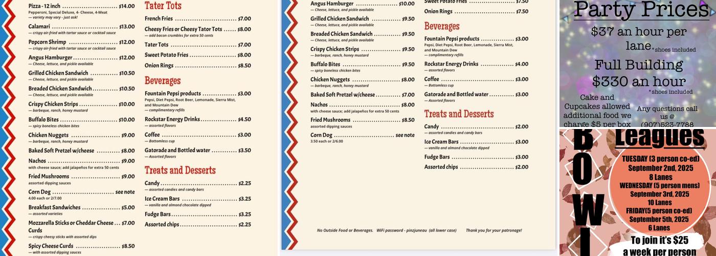 PINZ Menu