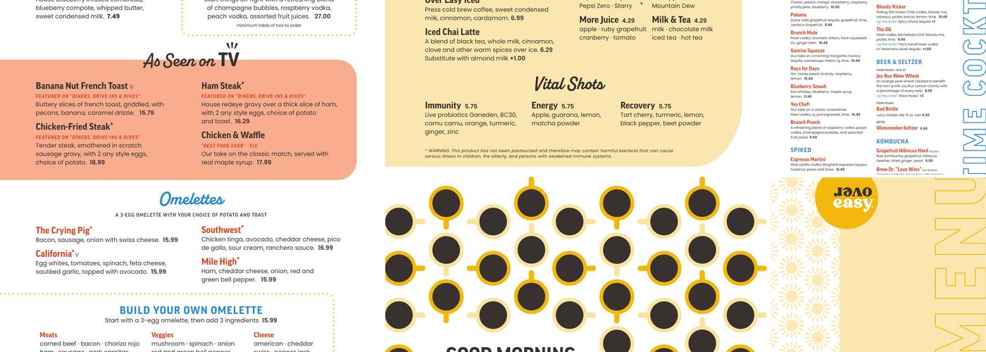 Over Easy Menu