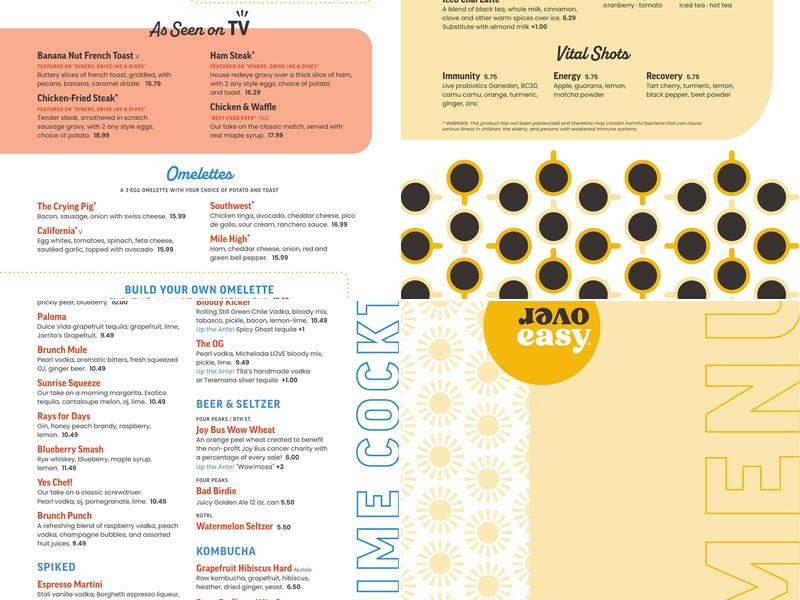 Over Easy Menu