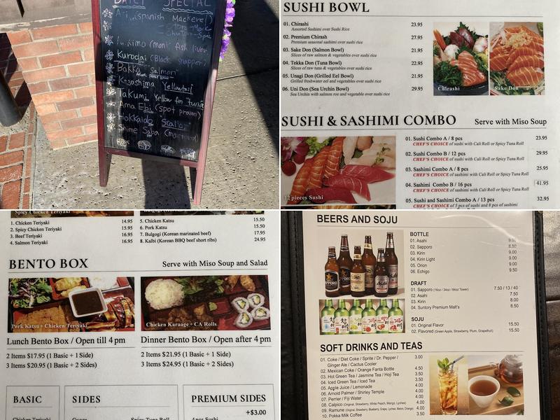 Sushiya Menu