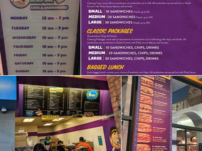 Ike's Love and Sandwiches Menu