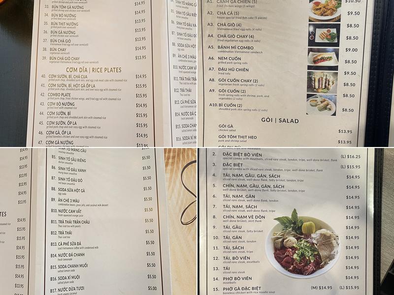 Pho Saigon Restaurant Menu