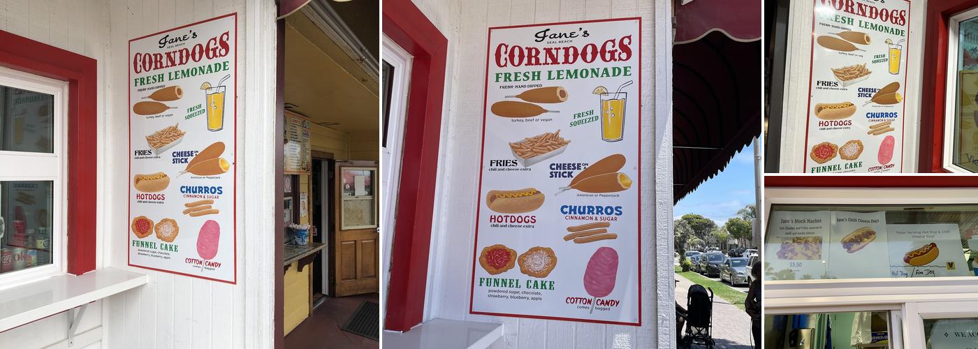 Jane's Corndogs Menu