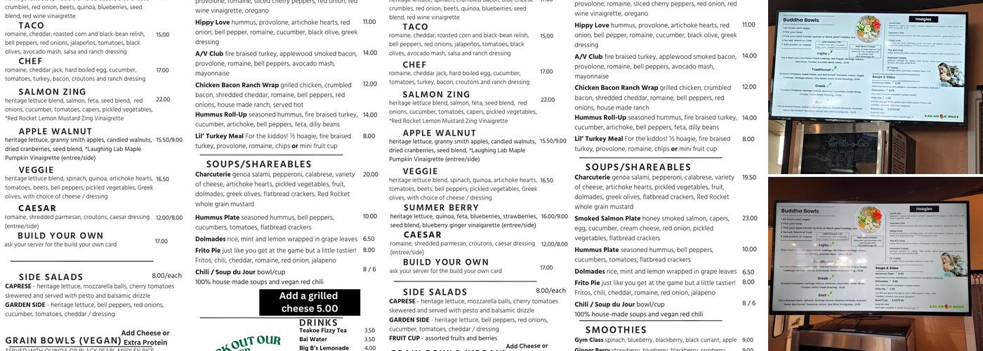 Salad or Bust Downtown Menu