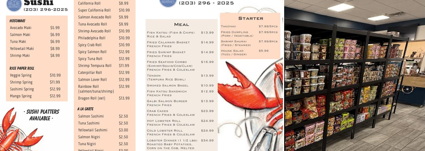 Blue + Berries Menu