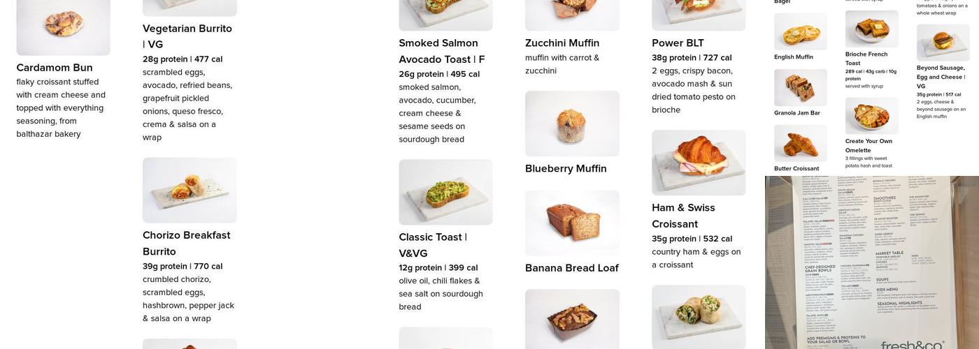 fresh&co Menu