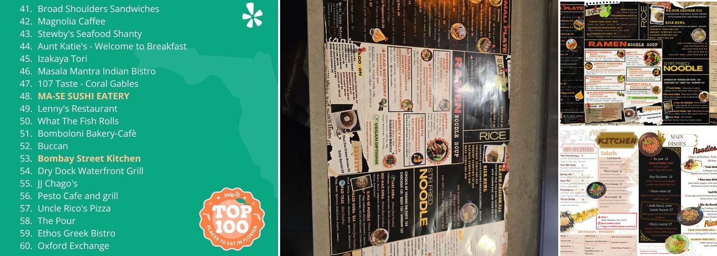 MA-SE Sushi Eatery Menu