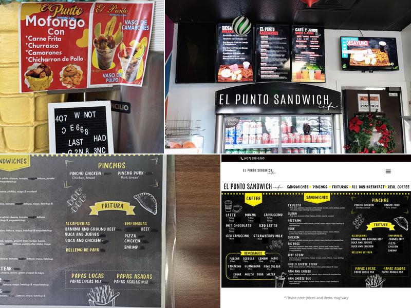 El Punto Sandwich Cafe Menu