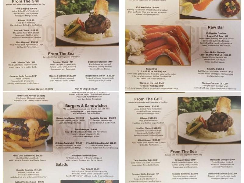 Dockside Grill & Bar Menu